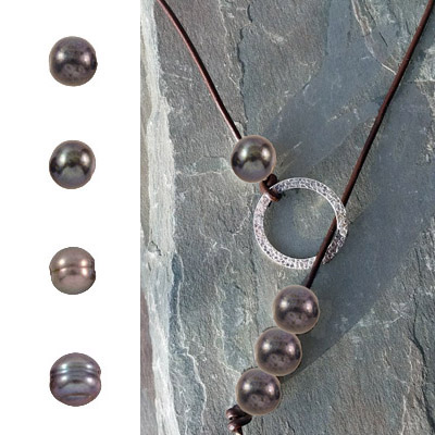 How to insert Faux Suede cord in Large Hole Freshwater Pearls - Multi use  Pearl Lariat / Bracelet 