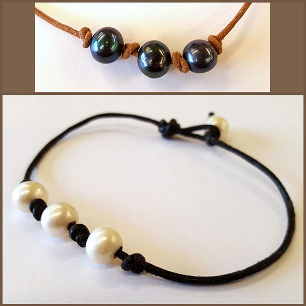 Bracelet with pearls hot sale on the sides