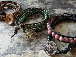 the blog post on how to make wrapped leather bracelets.