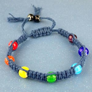 Rainbow Bead Macrame Bracelet Tutorial