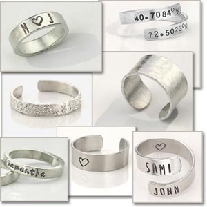 image of stamped rings made with ImpressArt ring blanks