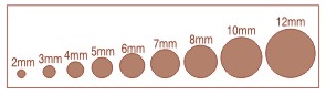 Round bead size chart, courtesy of Rings & Things