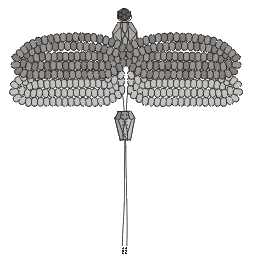 Complete the other 2 wings (Rings & Things' beaded dragonfly barrette project)