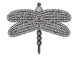 Shape the wings (Rings & Things' beaded dragonfly barrette).