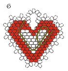 Securing the thread in the seed-bead heart (courtesy of Rings & Things)