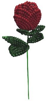 A finished seed-bead rose (courtesy of Rings & Things)