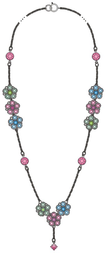 The finished product: crystal link flower necklace (illustration courtesy of Rings & Things)