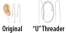 Original and U-style Ear Thread Examples